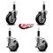 Service Caster 4'' Black Poly Wheel Swivel 1'' Expanding Stem Caster Set 2 Brakes, 4PK SCC-EX20S414-PPUB-BLK-2-TLB-2-1 - alternate 5